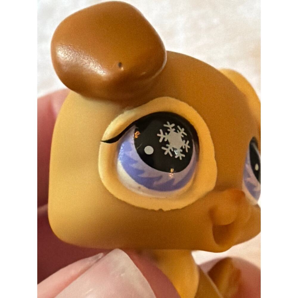 LPS Littlest Pet Shop Puppy #760 Brown Puppy Purple Snowflake Eyes 2007 G2 - Picture 10 of 15